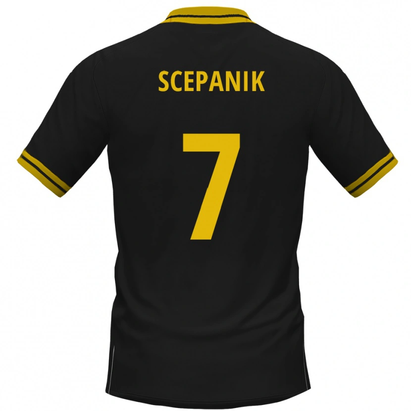 Danxen Women Lukas Scepanik #7 Black Yellow Away Jersey 2025/26 T-Shirt