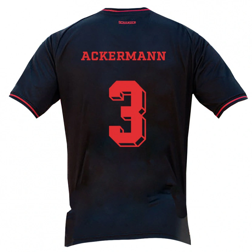Danxen Women Tom Ackermann #3 Black Red White Away Jersey 2025/26 T-Shirt