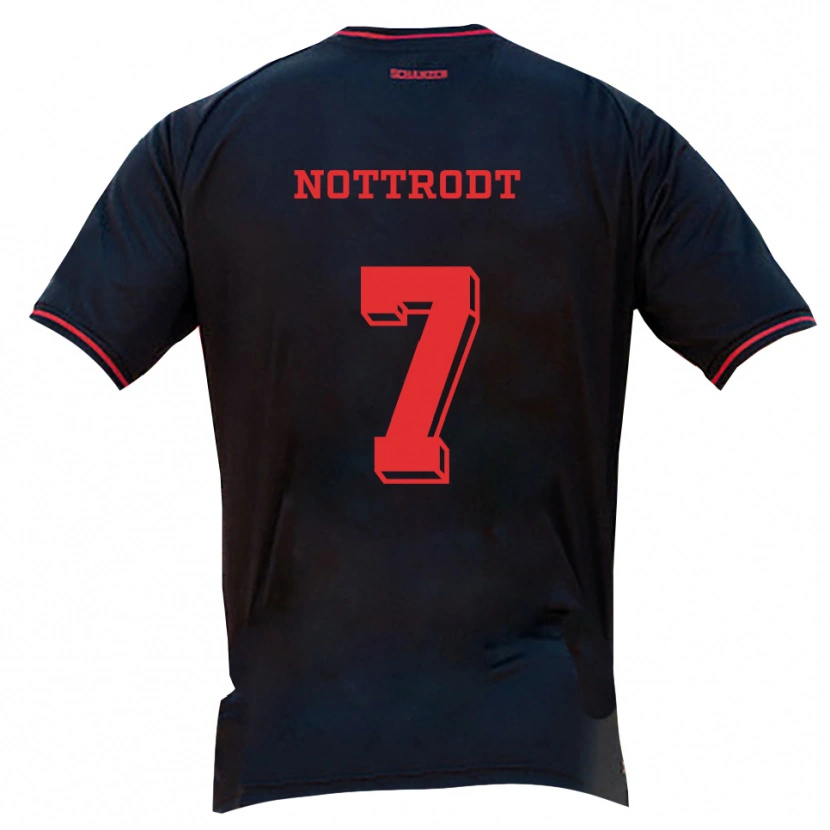 Danxen Women Justin Nottrodt #7 Black Red White Away Jersey 2025/26 T-Shirt