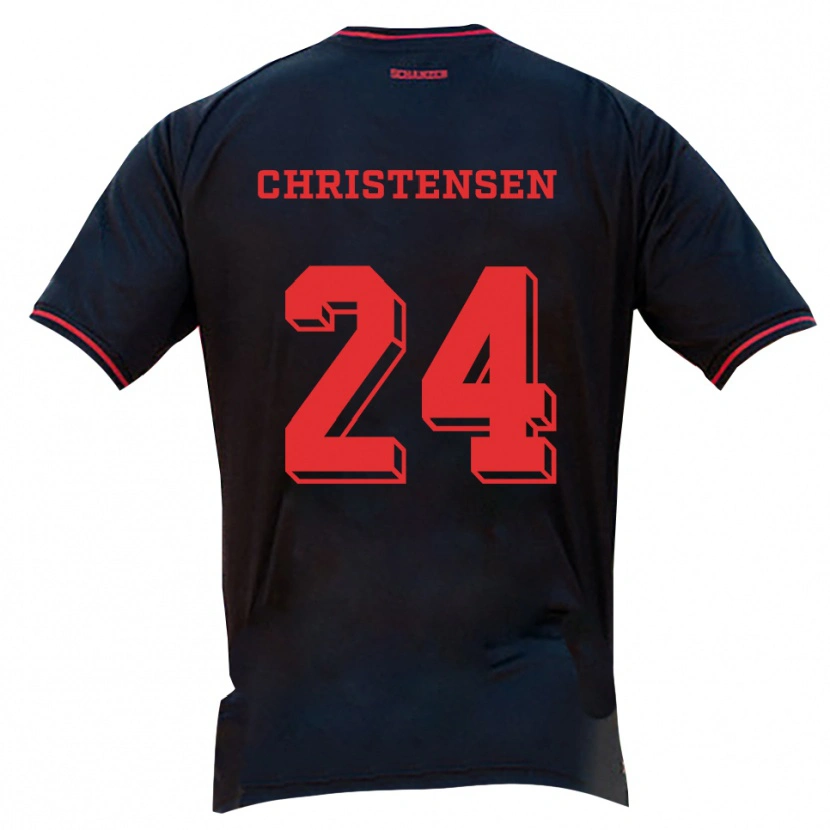 Danxen Women Gustav Christensen #24 Black Red White Away Jersey 2025/26 T-Shirt