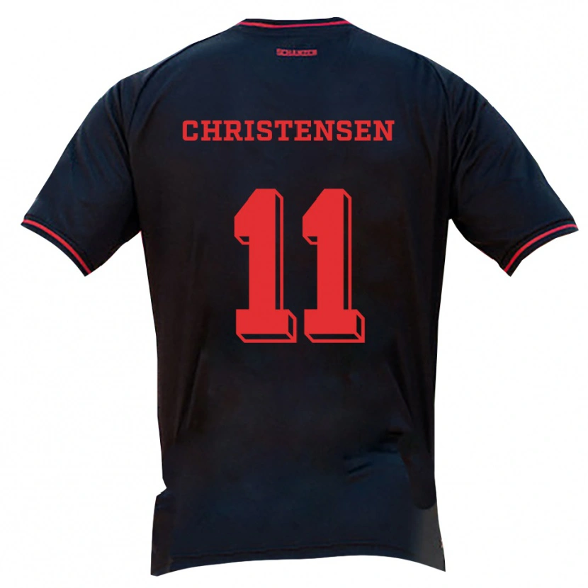 Danxen Women Frederik Christensen #11 Black Red White Away Jersey 2025/26 T-Shirt