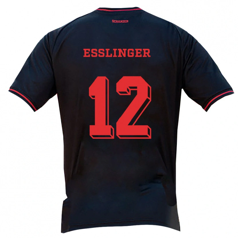 Danxen Women Rafael Eßlinger #12 Black Red White Away Jersey 2025/26 T-Shirt
