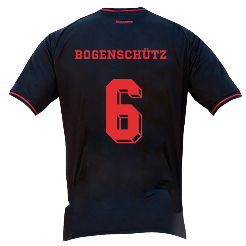 Danxen Women Kerstin Bogenschütz #6 Black Red White Away Jersey 2025/26 T-Shirt
