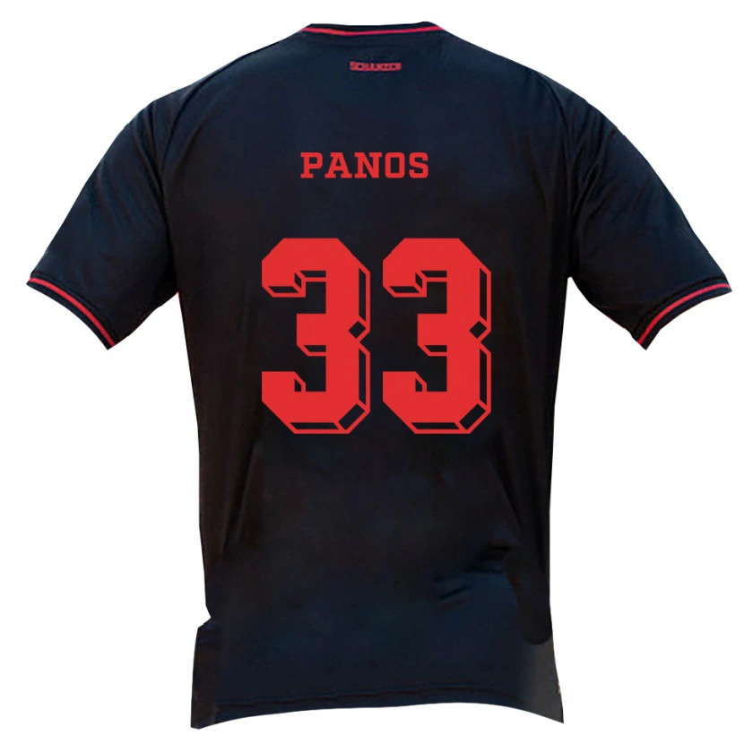 Danxen Women Nikos Panos #33 Black Red White Away Jersey 2025/26 T-Shirt