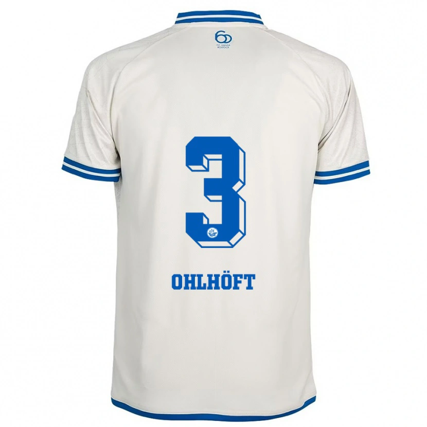 Danxen Women Louis Ohlhöft #3 White Blue Away Jersey 2025/26 T-Shirt
