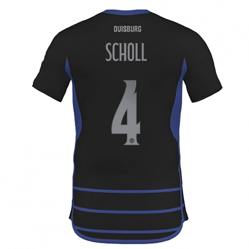 Danxen Women Yannik Scholl #4 Black Blue Away Jersey 2025/26 T-Shirt