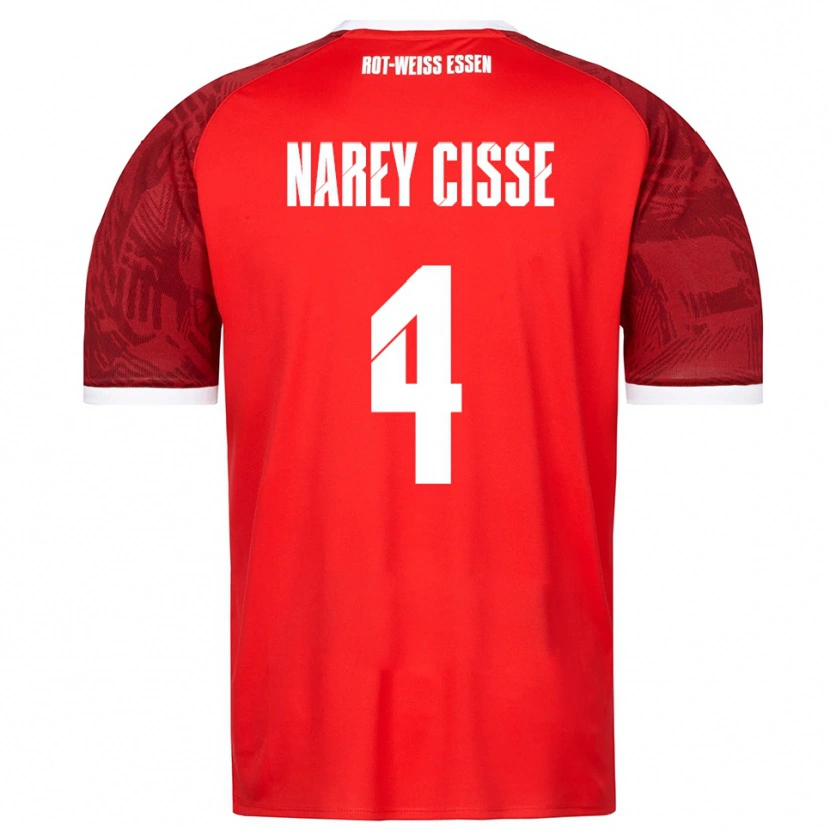 Danxen Women Ibrahim Narey Cisse #4 Red Burgundy White Away Jersey 2025/26 T-Shirt