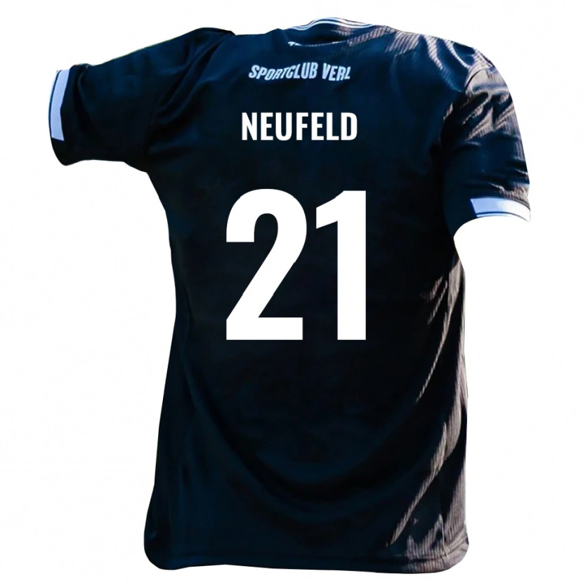 Danxen Women Simon Neufeld #21 Black White Away Jersey 2025/26 T-Shirt