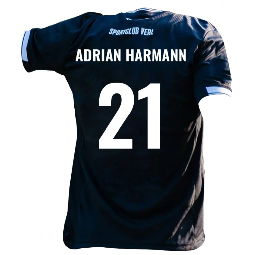 Danxen Women Manuel Adrian Harmann #21 Black White Away Jersey 2025/26 T-Shirt