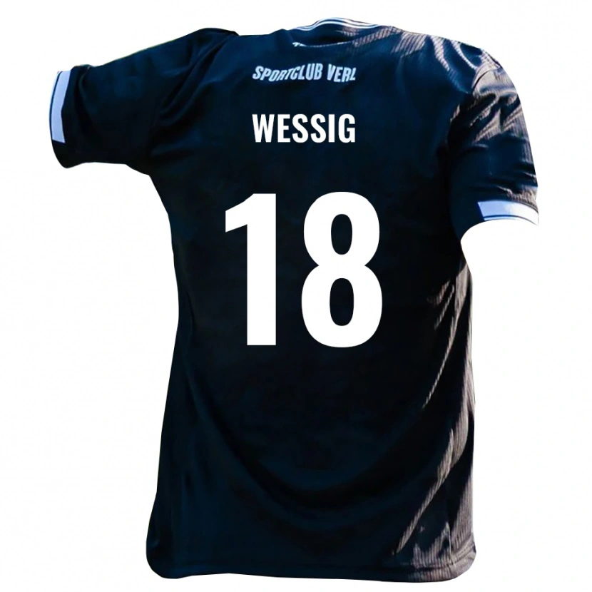 Danxen Women Fabian Wessig #18 Black White Away Jersey 2025/26 T-Shirt