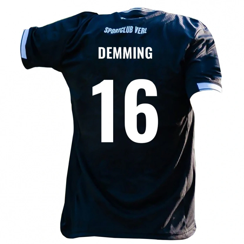 Danxen Women Lukas Demming #16 Black White Away Jersey 2025/26 T-Shirt