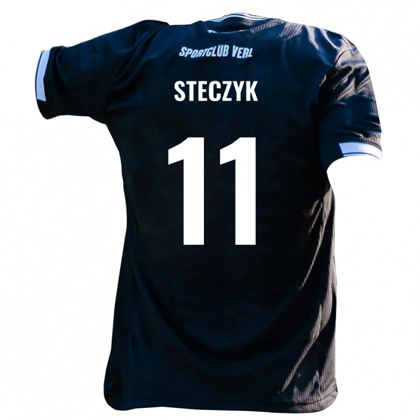 Danxen Women Dominik Steczyk #11 Black White Away Jersey 2025/26 T-Shirt
