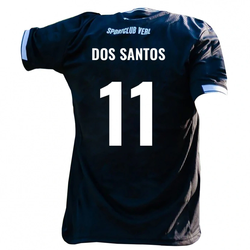 Danxen Women Samuel Dos Santos #11 Black White Away Jersey 2025/26 T-Shirt
