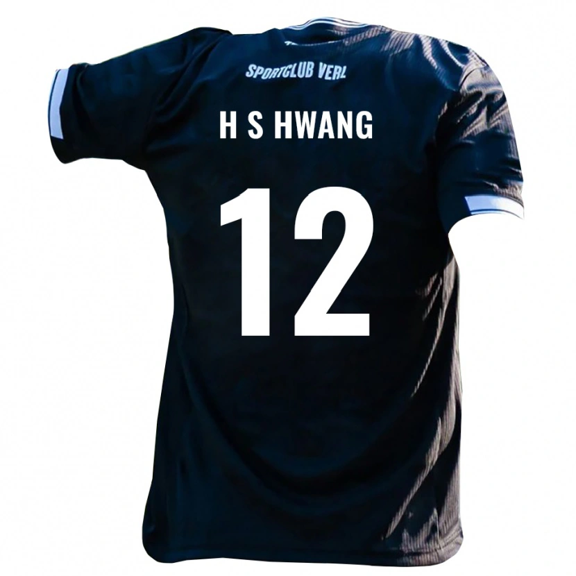 Danxen Women Seung-Ho Hwang #12 Black White Away Jersey 2025/26 T-Shirt