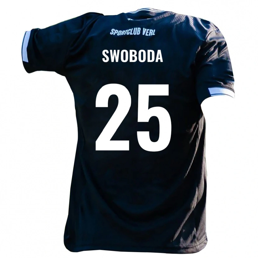 Danxen Women Maurice Swoboda #25 Black White Away Jersey 2025/26 T-Shirt