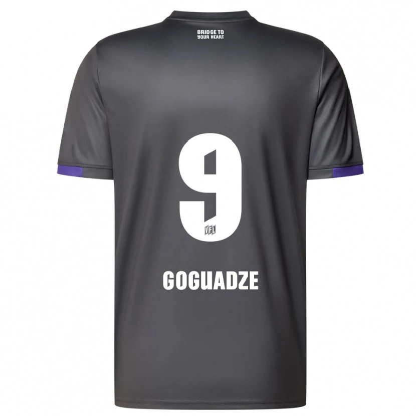 Danxen Women Nikky Goguadze #9 Gray Purple Away Jersey 2025/26 T-Shirt