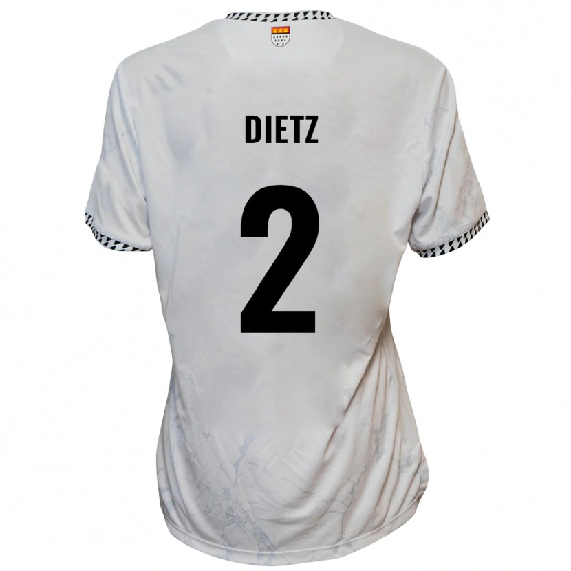 Danxen Women Lars Dietz #2 White Black Away Jersey 2025/26 T-Shirt