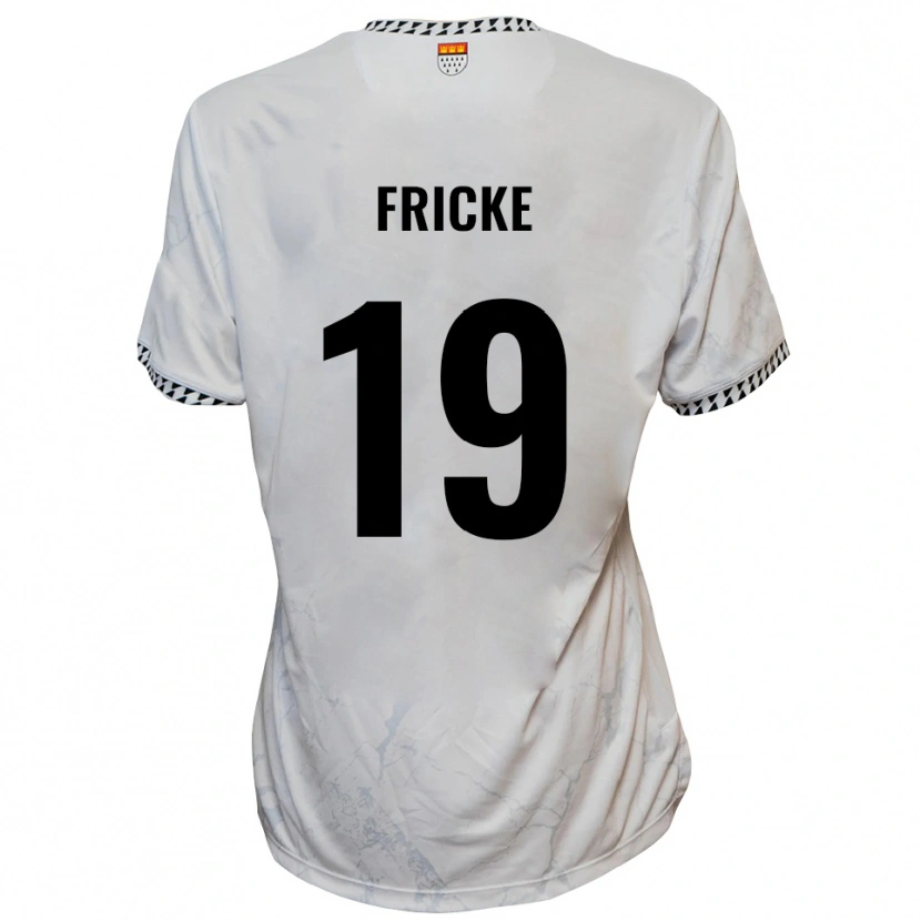 Danxen Women Fabian Fricke #19 White Black Away Jersey 2025/26 T-Shirt