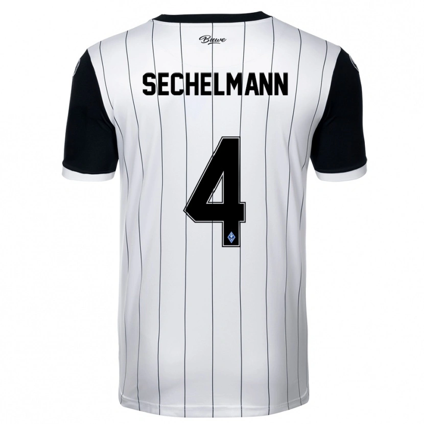 Danxen Women Tim Sechelmann #4 White Black Away Jersey 2025/26 T-Shirt