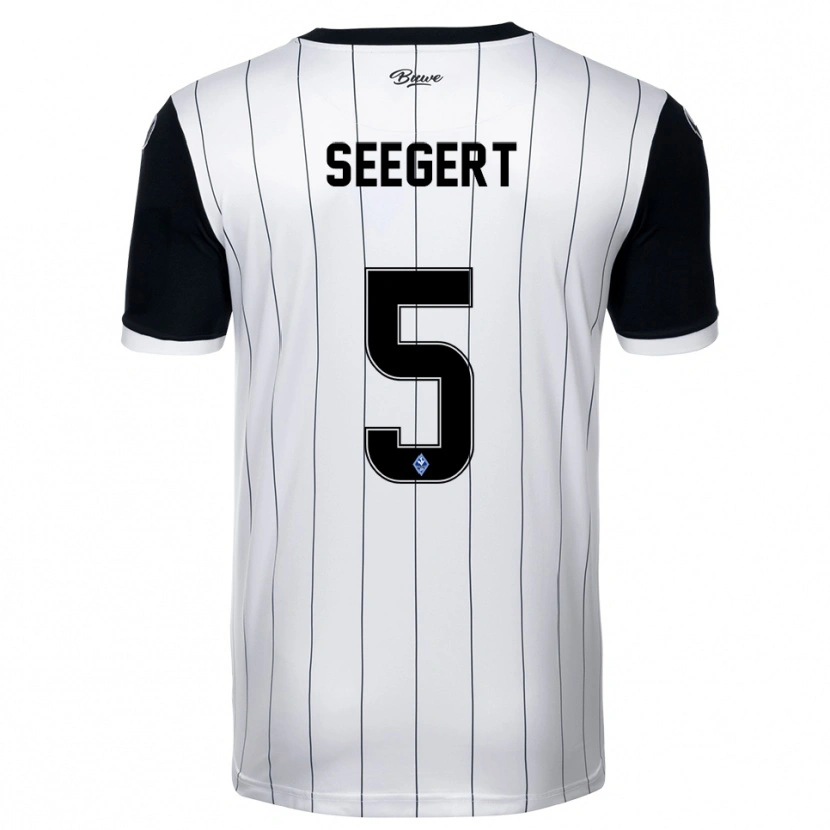 Danxen Women Marcel Seegert #5 White Black Away Jersey 2025/26 T-Shirt