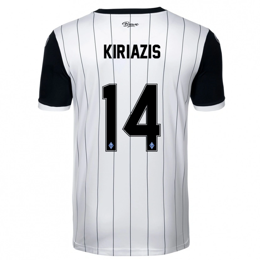 Danxen Women Pavlos Kiriazis #14 White Black Away Jersey 2025/26 T-Shirt