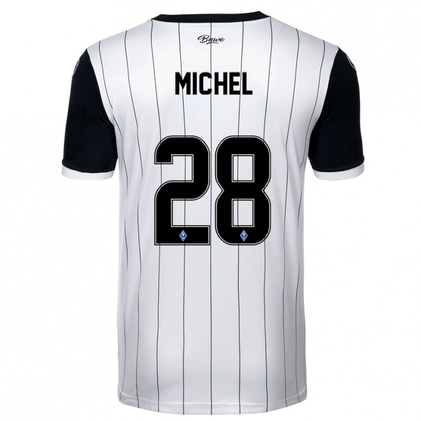 Danxen Women Diego Michel #28 White Black Away Jersey 2025/26 T-Shirt