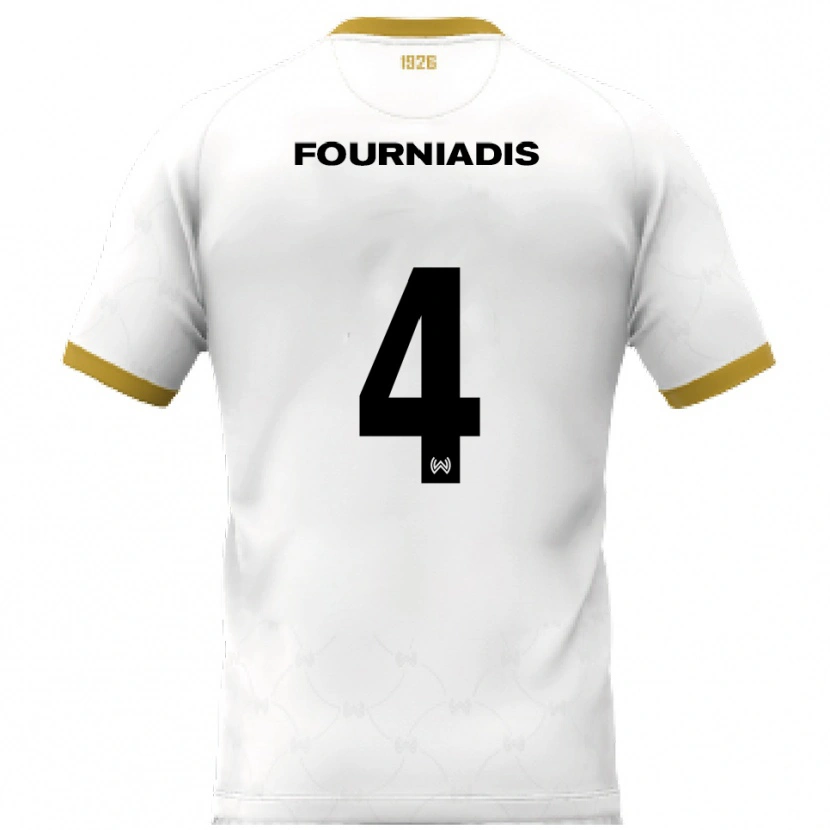 Danxen Women Linos Fourniadis #4 White Gold Away Jersey 2025/26 T-Shirt