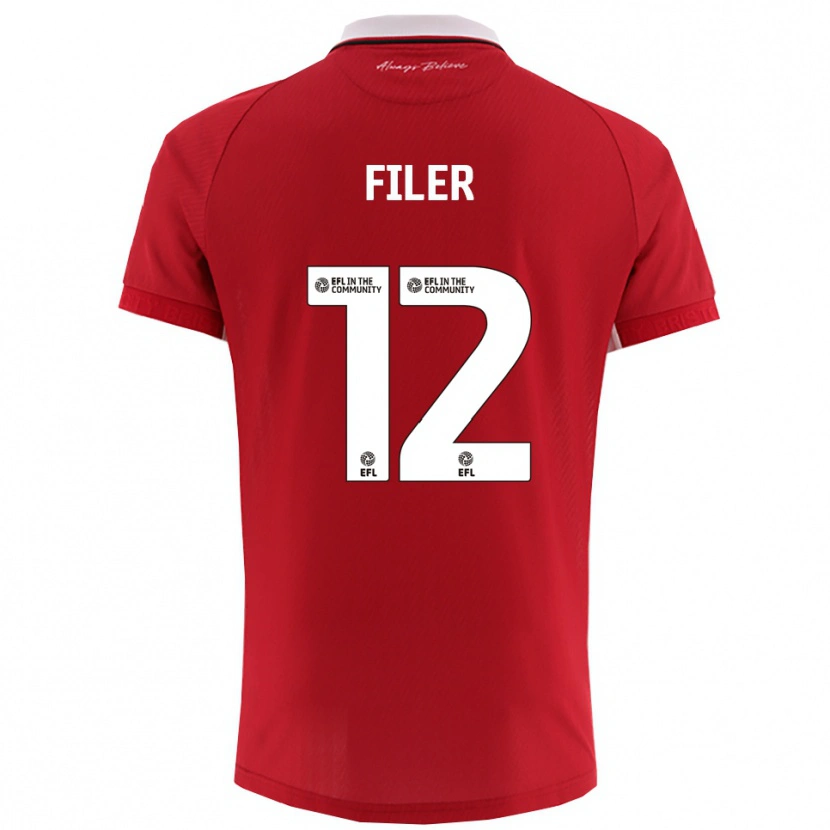 Danxen Kid Charlie Filer #12 Red White Home Jersey 2025/26 T-Shirt