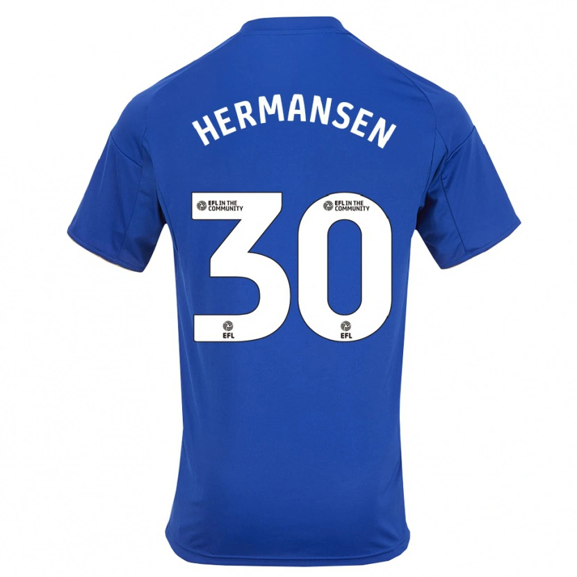Danxen Kid Mads Hermansen #30 Blue Gold Home Jersey 2025/26 T-Shirt