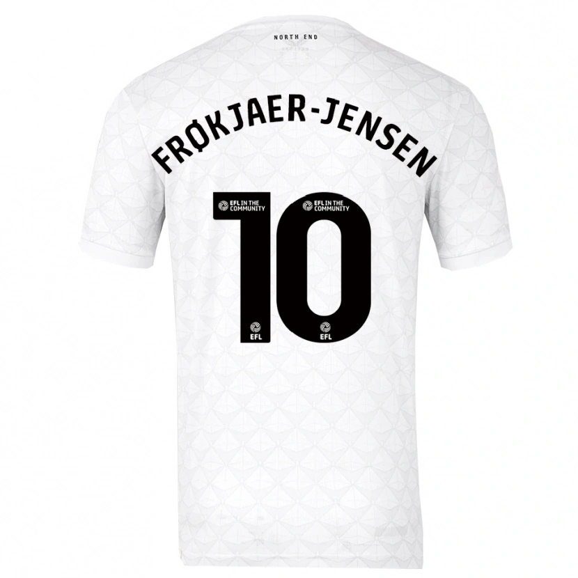 Danxen Kid Mads Frøkjaer-Jensen #10 White Red Home Jersey 2025/26 T-Shirt