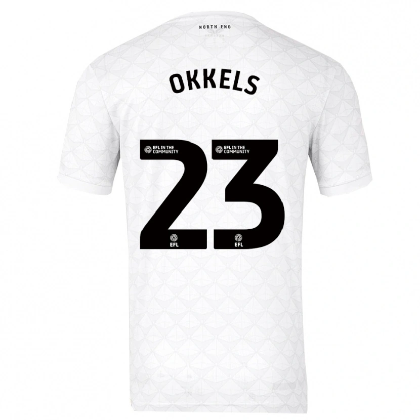 Danxen Kid Jeppe Okkels #23 White Red Home Jersey 2025/26 T-Shirt