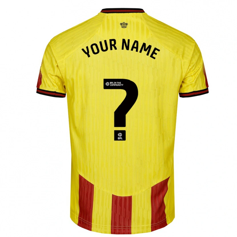 Danxen Kid Your Name #0 Yellow Red Home Jersey 2025/26 T-Shirt