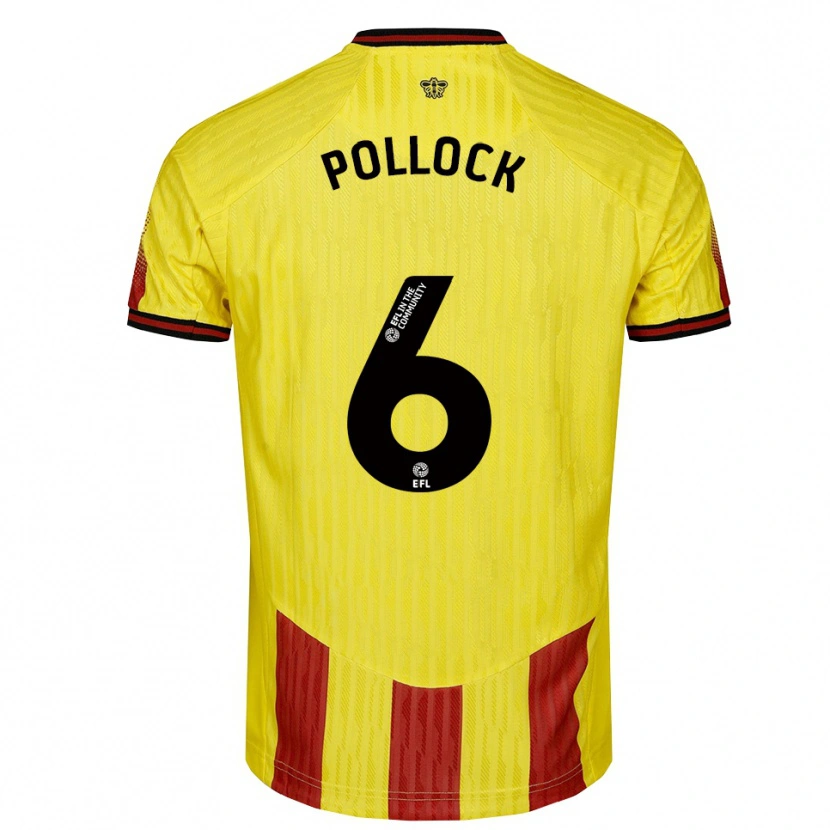 Danxen Kid Mattie Pollock #6 Yellow Red Home Jersey 2025/26 T-Shirt