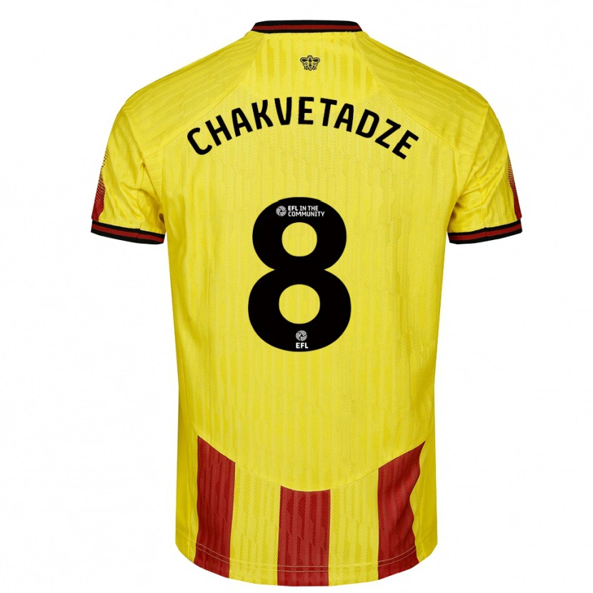 Danxen Kid Giorgi Chakvetadze #8 Yellow Red Home Jersey 2025/26 T-Shirt