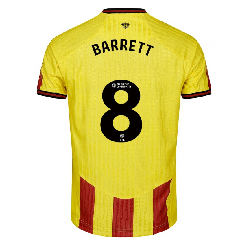 Danxen Kid Hayden Barrett #8 Yellow Red Home Jersey 2025/26 T-Shirt