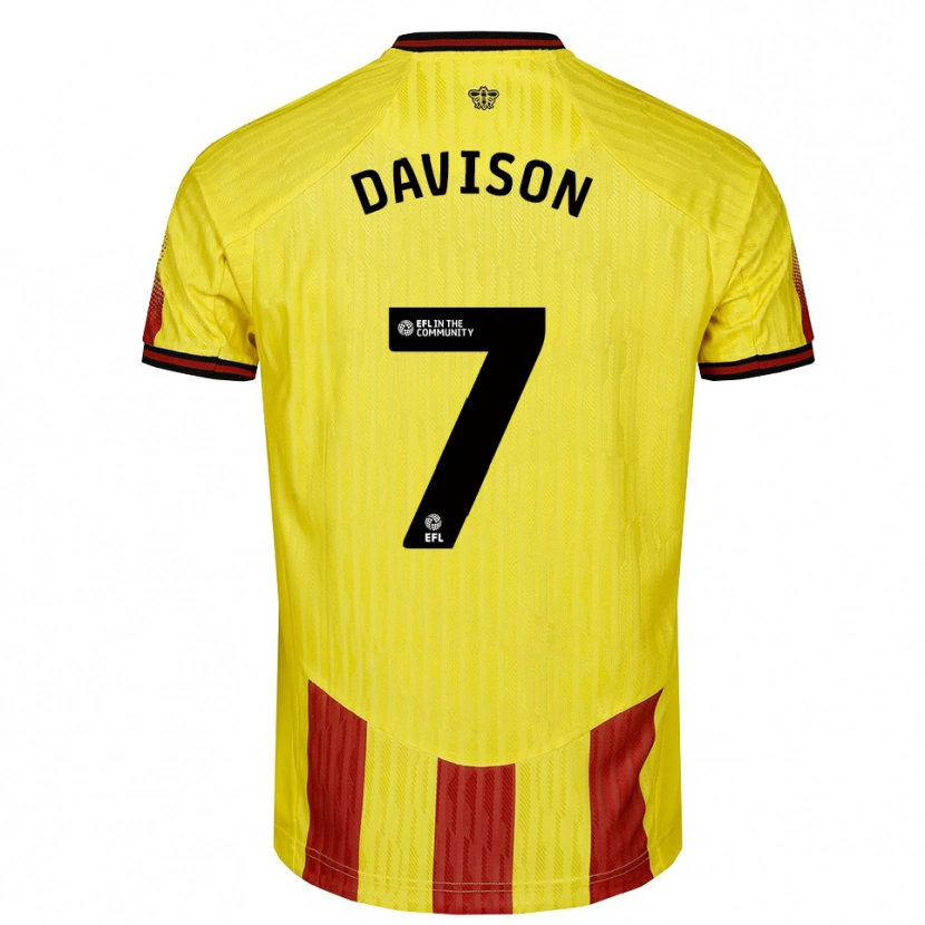 Danxen Kid Gemma Davison #7 Yellow Red Home Jersey 2025/26 T-Shirt