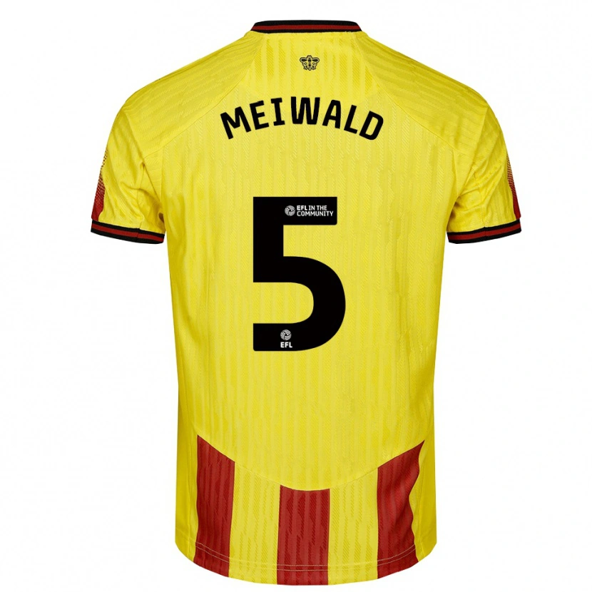 Danxen Kid Anne Meiwald #5 Yellow Red Home Jersey 2025/26 T-Shirt