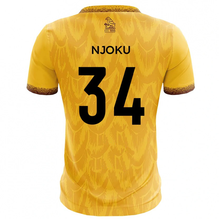 Danxen Kid Brandon Njoku #34 Yellow Brown Home Jersey 2025/26 T-Shirt