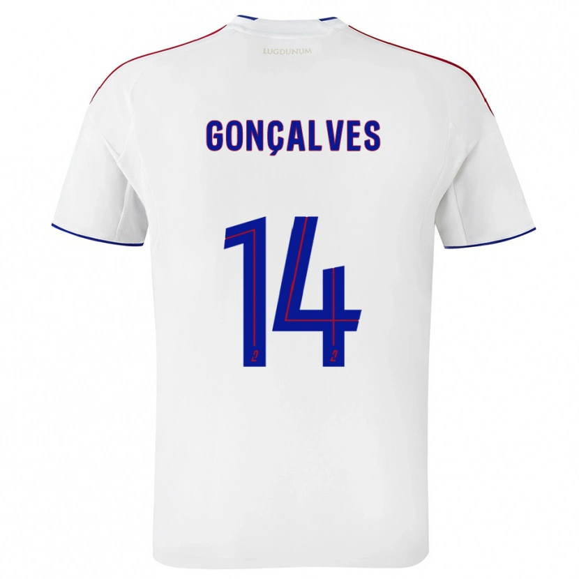 Danxen Kid Tiago Gonçalves #14 White Red Home Jersey 2025/26 T-Shirt
