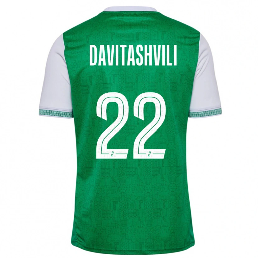 Danxen Kid Zuriko Davitashvili #22 Green White Home Jersey 2025/26 T-Shirt