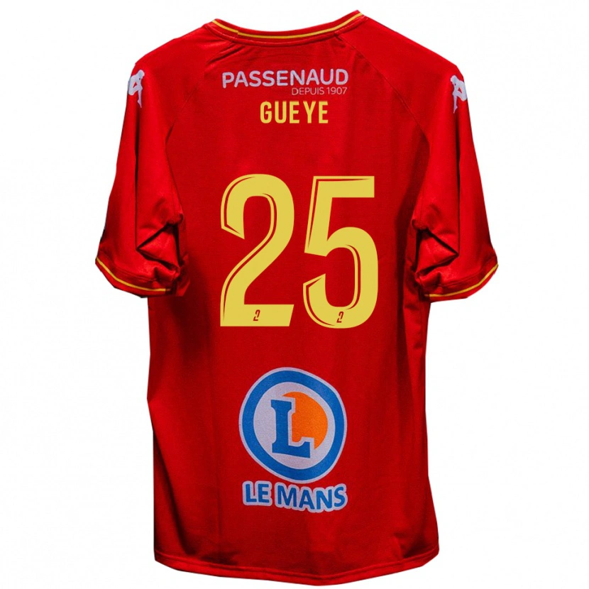 Danxen Kid Dame Gueye #25 Red Yellow Home Jersey 2025/26 T-Shirt