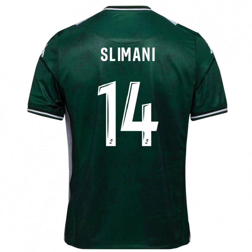 Danxen Kid Rayan Slimani #14 Green White Home Jersey 2025/26 T-Shirt