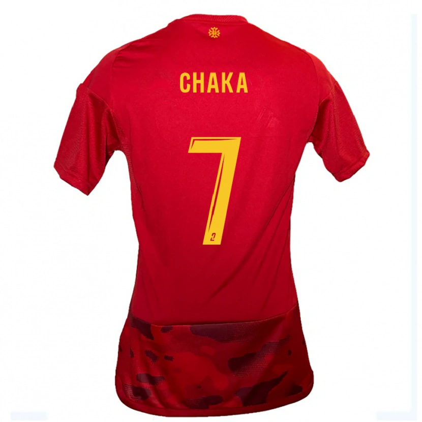 Danxen Kid Kaël Chaka #7 Red Yellow Home Jersey 2025/26 T-Shirt