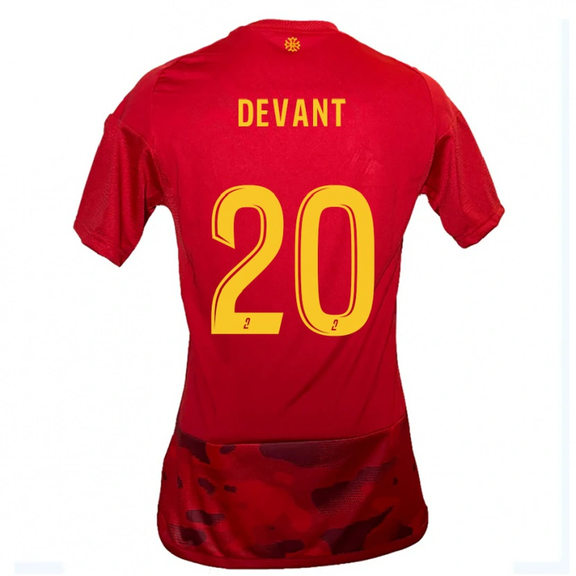 Danxen Kid Caroline Devant #20 Red Yellow Home Jersey 2025/26 T-Shirt