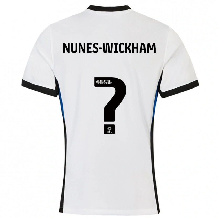 Danxen Kid Jayden Nunes-Wickham #0 White Blue Away Jersey 2025/26 T-Shirt