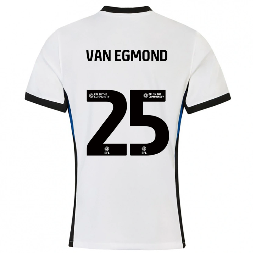 Danxen Kid Emily Van Egmond #25 White Blue Away Jersey 2025/26 T-Shirt