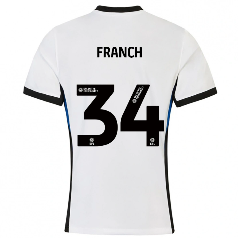 Danxen Kid Adrianna Franch #34 White Blue Away Jersey 2025/26 T-Shirt
