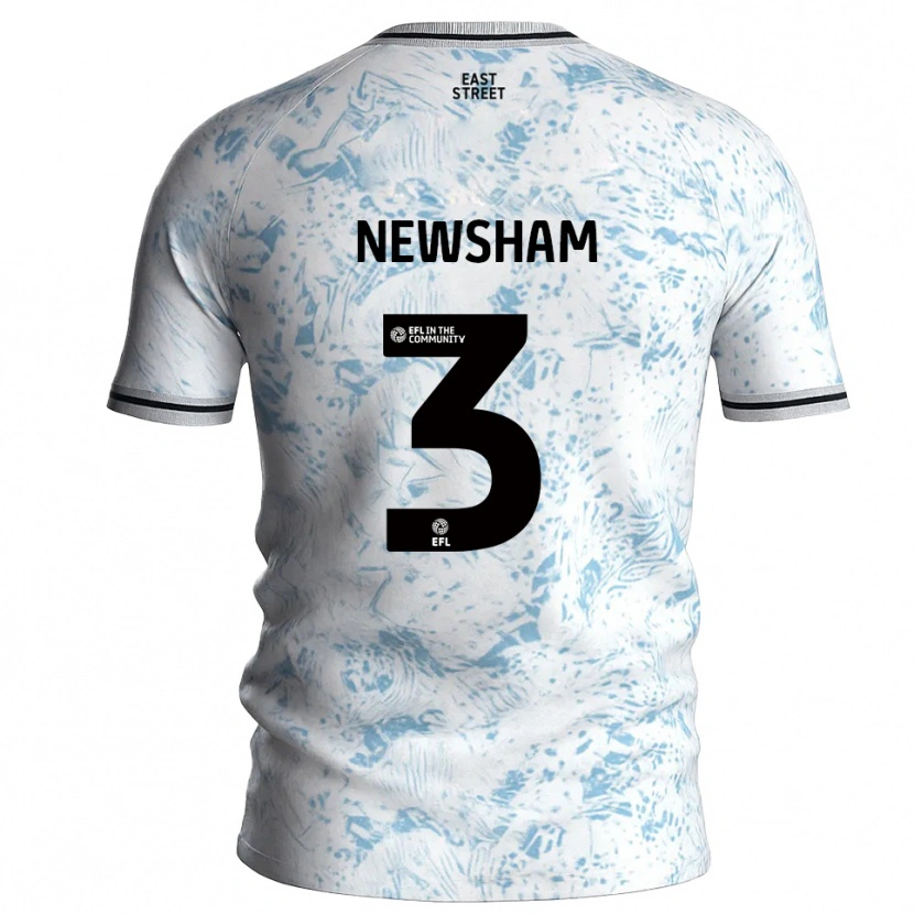 Danxen Kid Charlotte Newsham #3 White Sky Blue Away Jersey 2025/26 T-Shirt