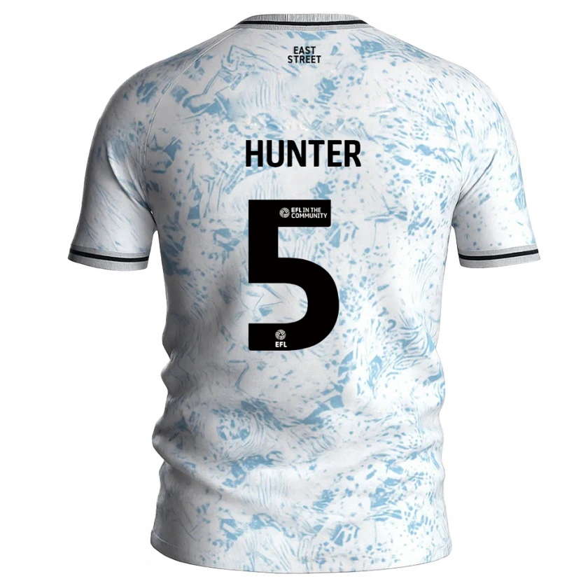 Danxen Kid Mason Hunter #5 White Sky Blue Away Jersey 2025/26 T-Shirt