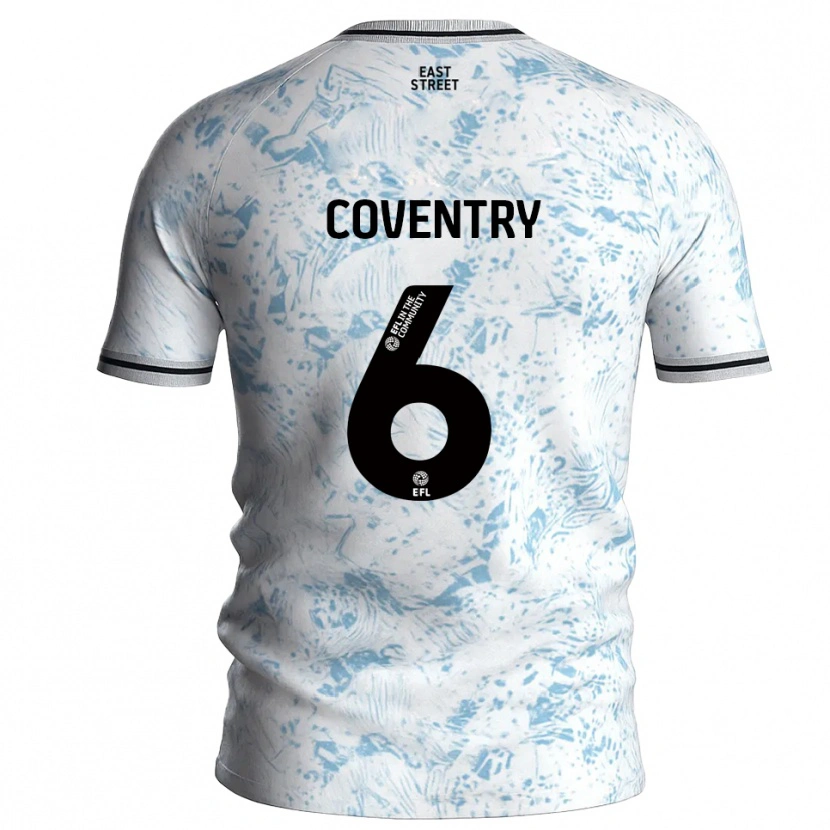 Danxen Kid Conor Coventry #6 White Sky Blue Away Jersey 2025/26 T-Shirt